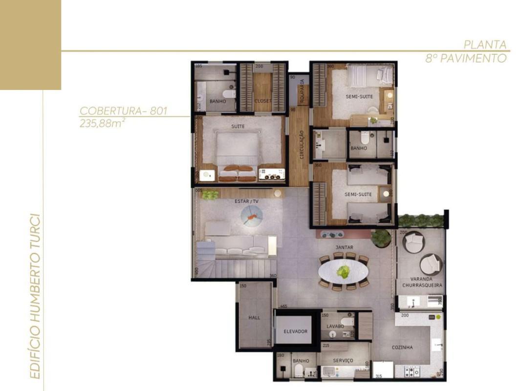Apartamento, Santa Lúcia, 3 Quartos, 3 Vagas, 1 Suíte