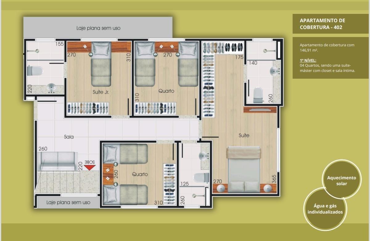 Apartamento, Vila Paris, 3 Quartos, 2 Vagas, 1 Suíte