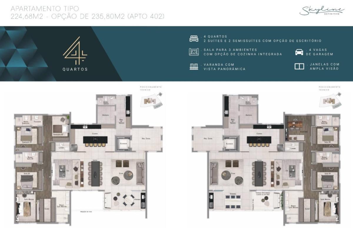 Apartamento, Santa Lúcia, 4 Quartos, 4 Vagas, 2 Suítes