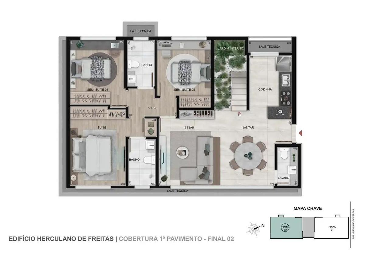 Apartamento, Gutierrez, 3 Quartos, 2 Vagas, 2 Suítes