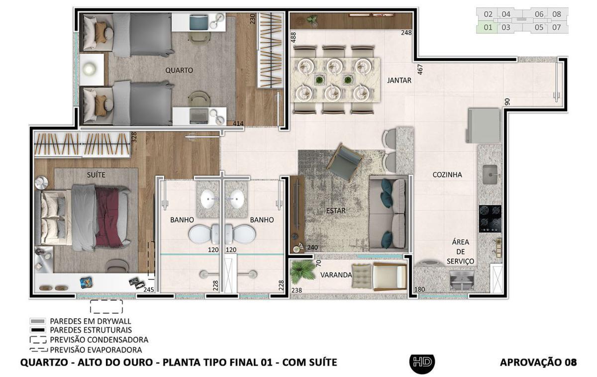 Apartamento, Eldorado, 2 Quartos, 1 Vaga