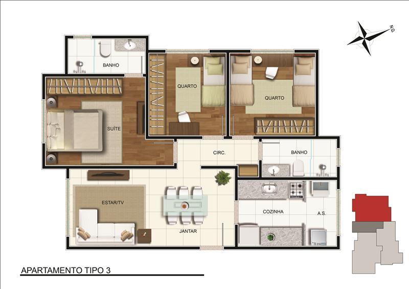 Apartamento, Sagrada Família, 3 Quartos, 2 Vagas, 2 Suítes