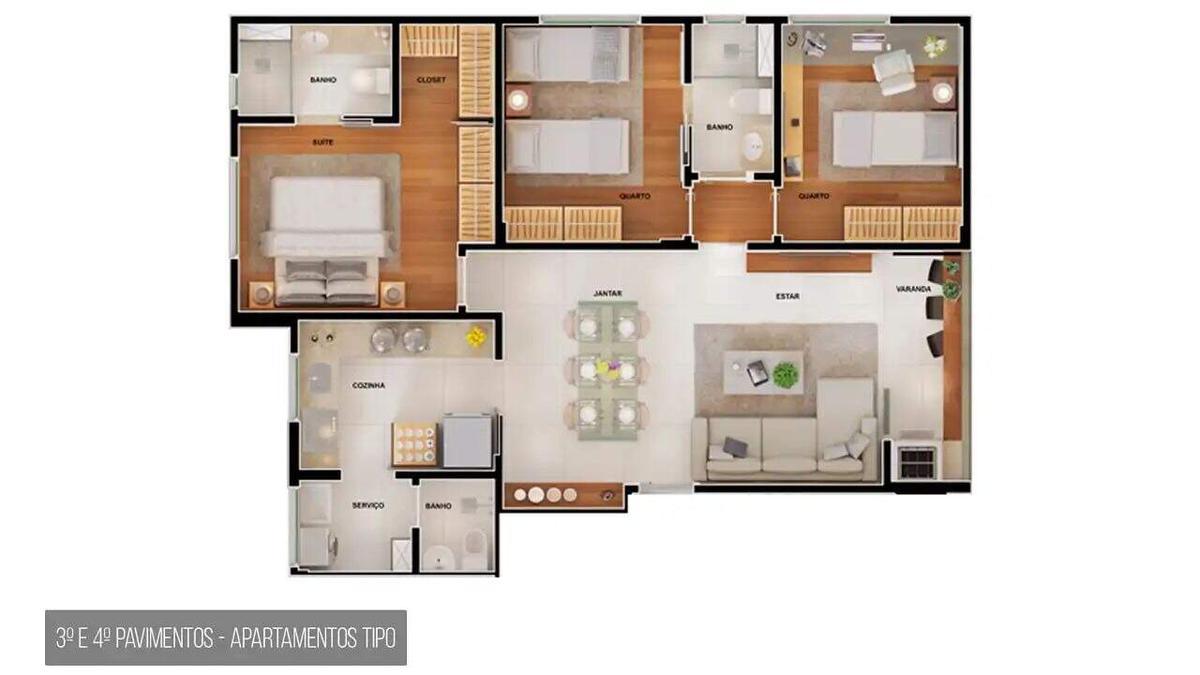 Apartamento, Santo Antônio, 3 Quartos, 2 Vagas, 1 Suíte