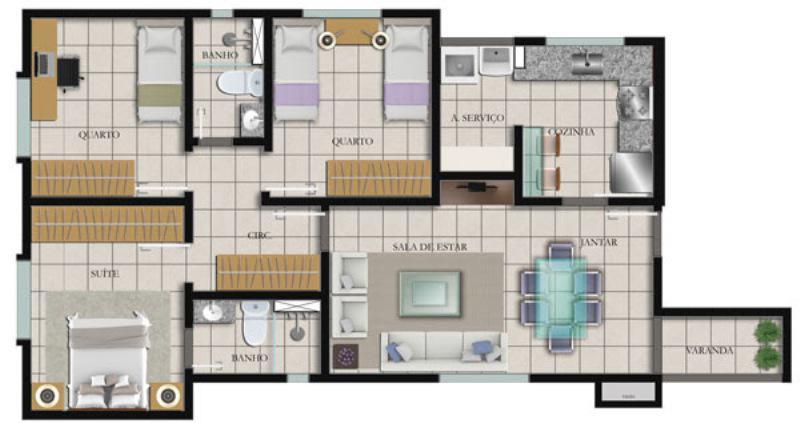 Apartamento, São Geraldo, 3 Quartos, 2 Vagas, 1 Suíte