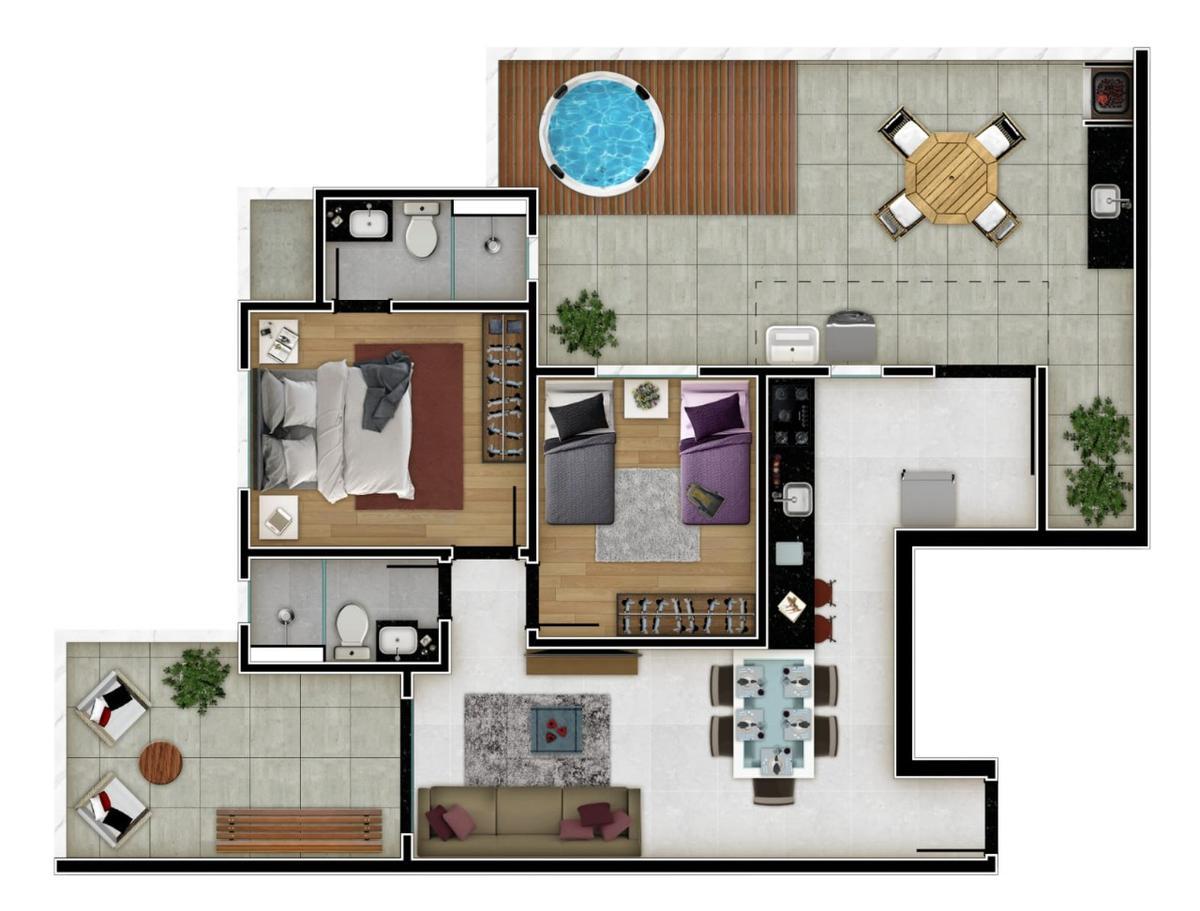 Cobertura, Alto Caiçaras, 3 Quartos, 2 Vagas, 1 Suíte