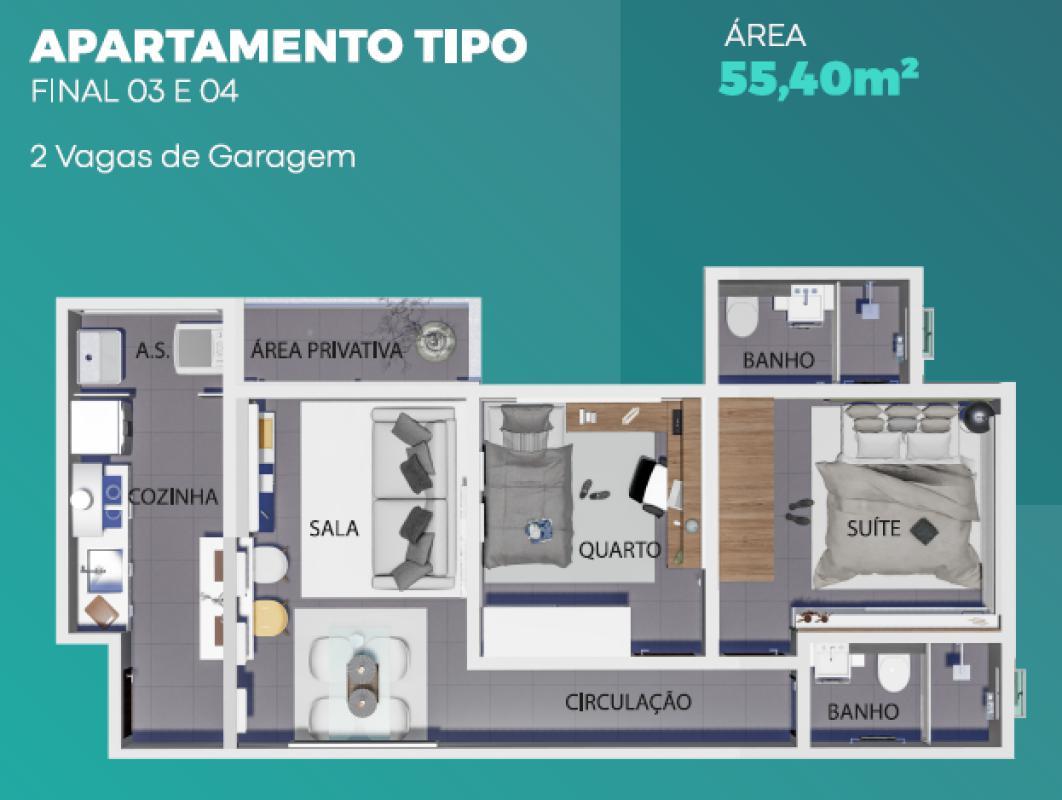 Apartamento, Santa Mônica, 2 Quartos, 2 Vagas, 1 Suíte