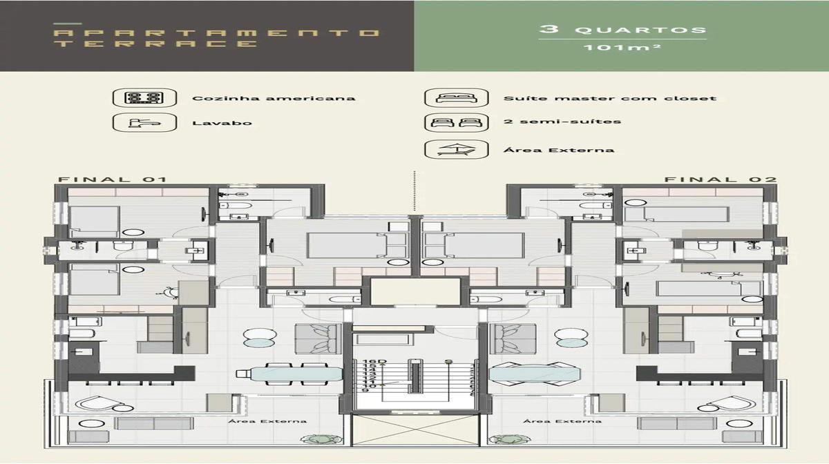 Apartamento, Carmo, 3 Quartos, 2 Vagas