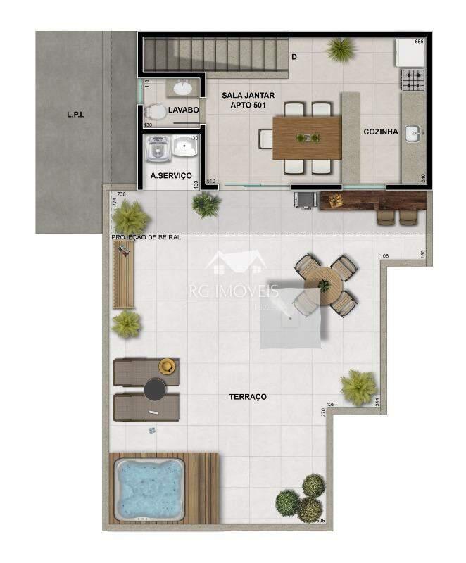 Cobertura, Jardim Industrial, 2 Quartos, 2 Vagas, 1 Suíte