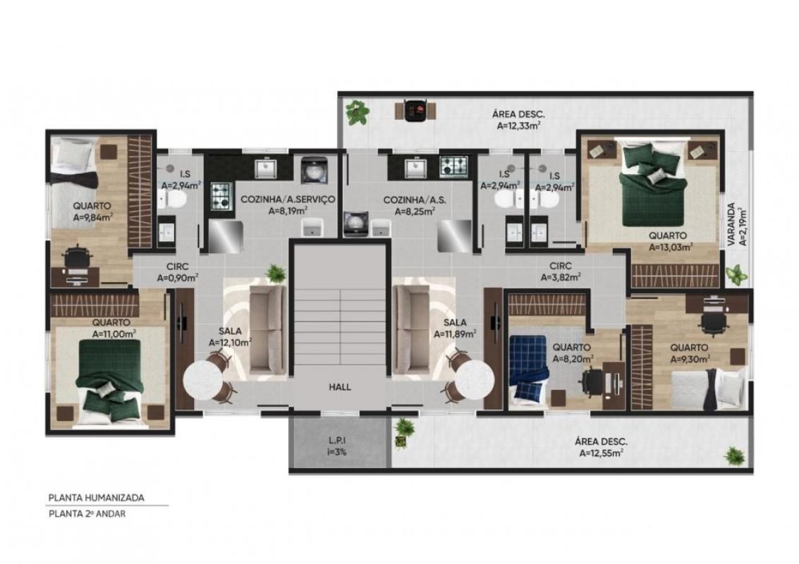 Apartamento, Palmeiras, 2 Quartos, 1 Vaga