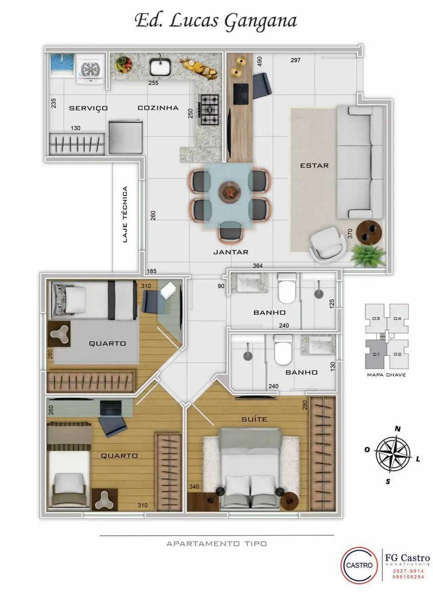 Apartamento, Cidade Nova, 3 Quartos, 2 Vagas, 1 Suíte