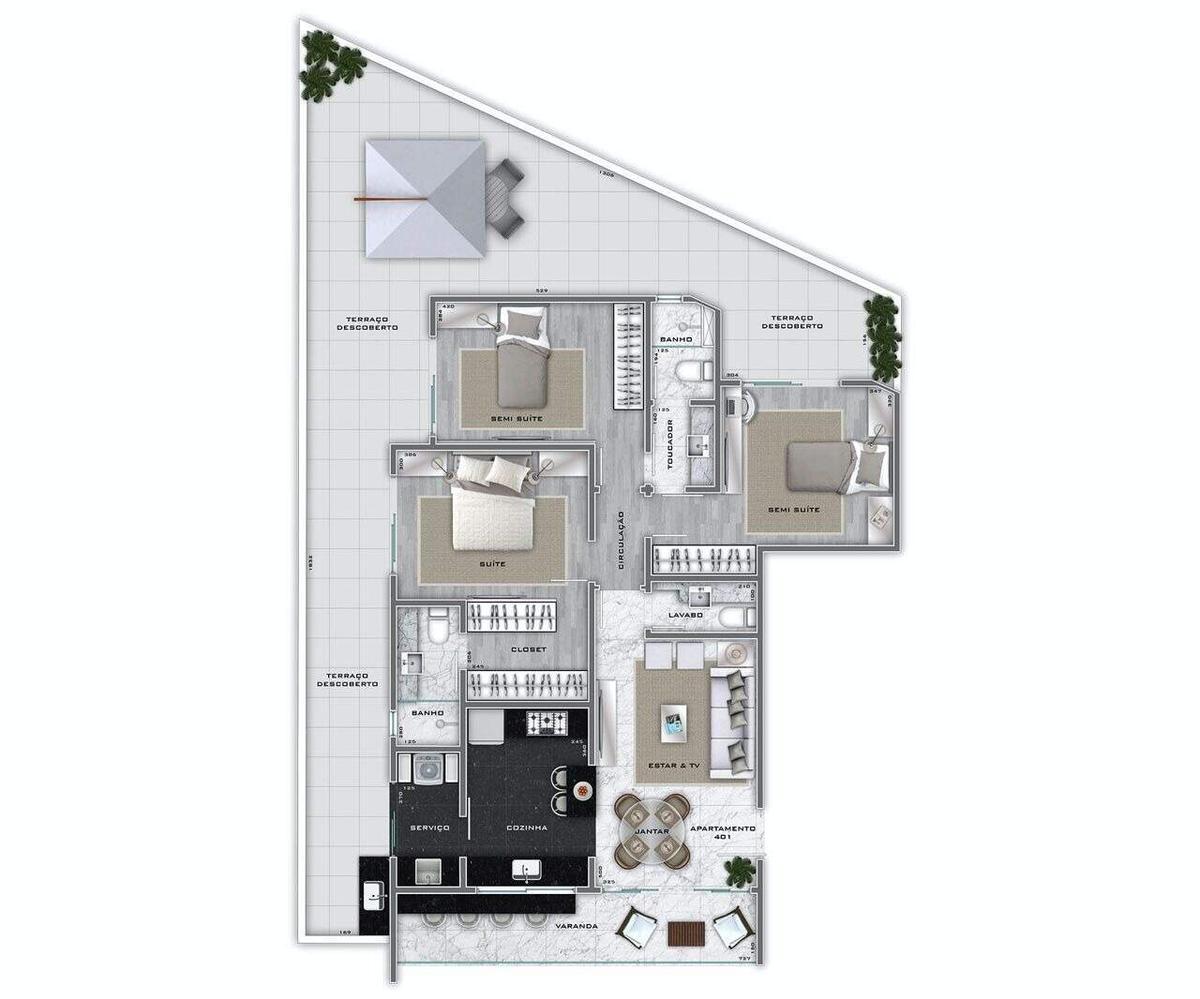Apartamento, Lourdes, 3 Quartos, 2 Vagas, 1 Suíte