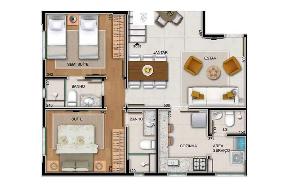 Cobertura, Santo Antônio, 2 Quartos, 2 Vagas, 2 Suítes