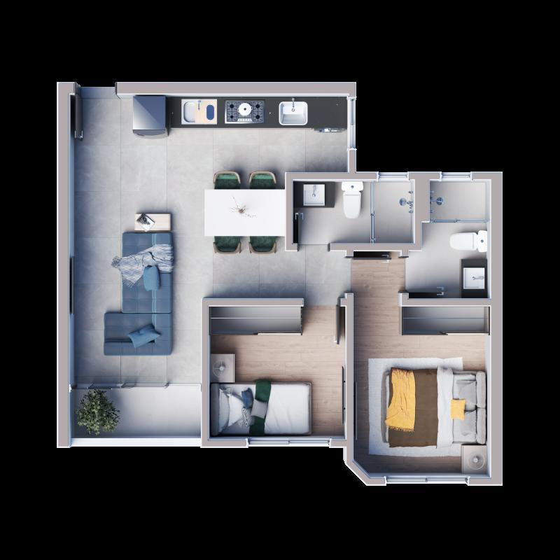 Apartamento, Jaraguá, 2 Quartos, 2 Vagas, 1 Suíte