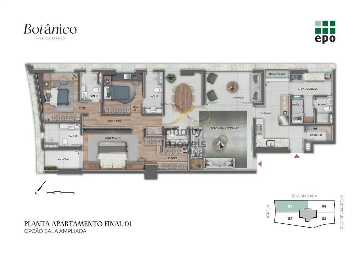 Apartamento, Vale do Sereno, 4 Quartos