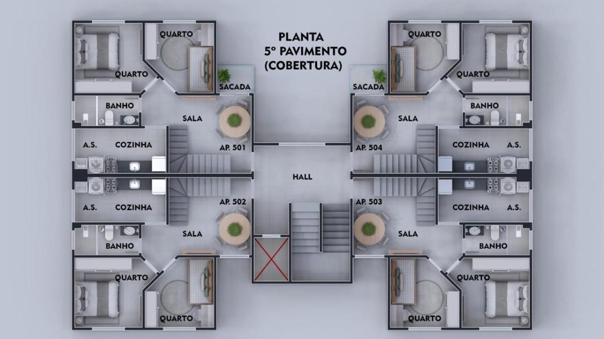 Cobertura, Parque Xangri-lá, 2 Quartos, 1 Vaga