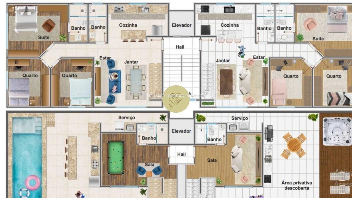 Apartamento, Diamante, 3 Quartos, 2 Vagas, 1 Suíte