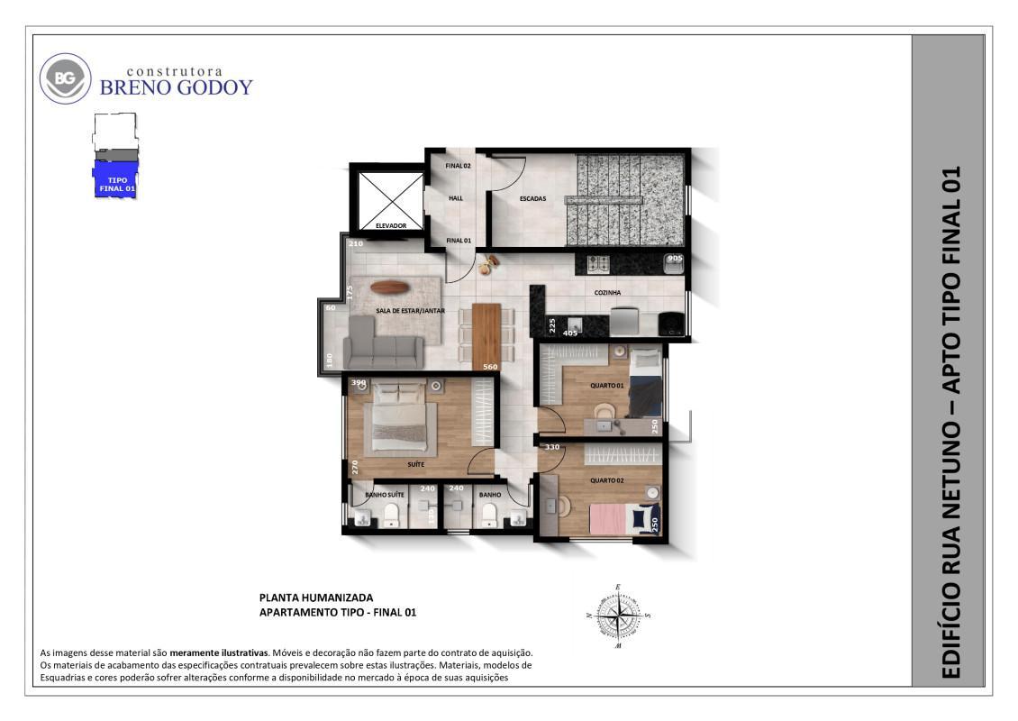 Apartamento, Ana Lúcia, 3 Quartos, 2 Vagas, 1 Suíte