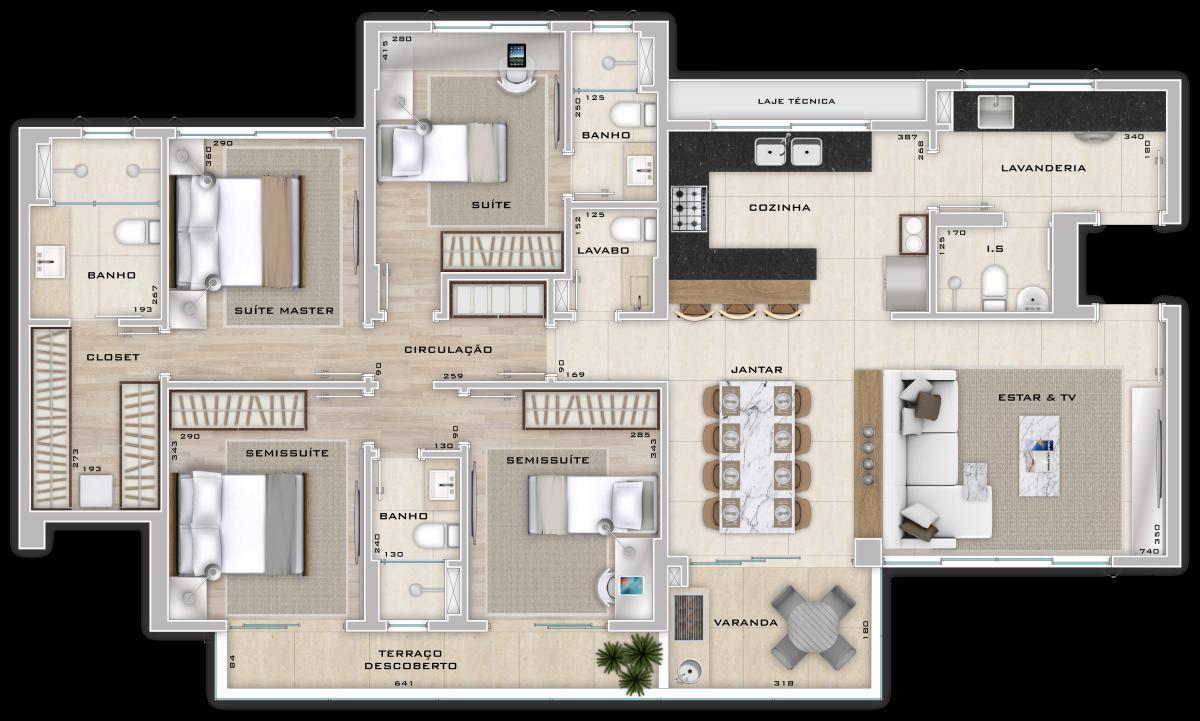 Apartamento, Cruzeiro, 4 Quartos, 3 Vagas, 2 Suítes