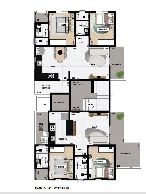 Apartamento, Santa Branca, 2 Quartos, 1 Vaga, 1 Suíte