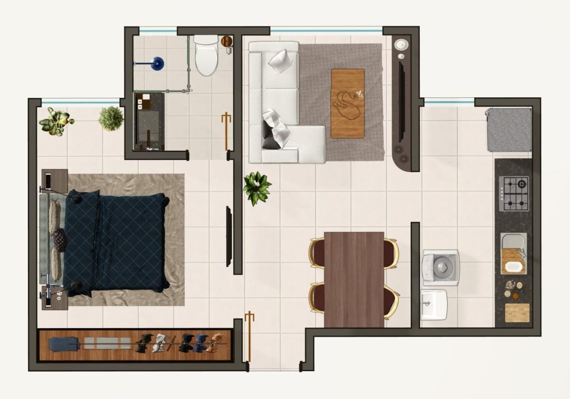 Apartamento, Sagrada Família, 1 Quarto, 1 Vaga