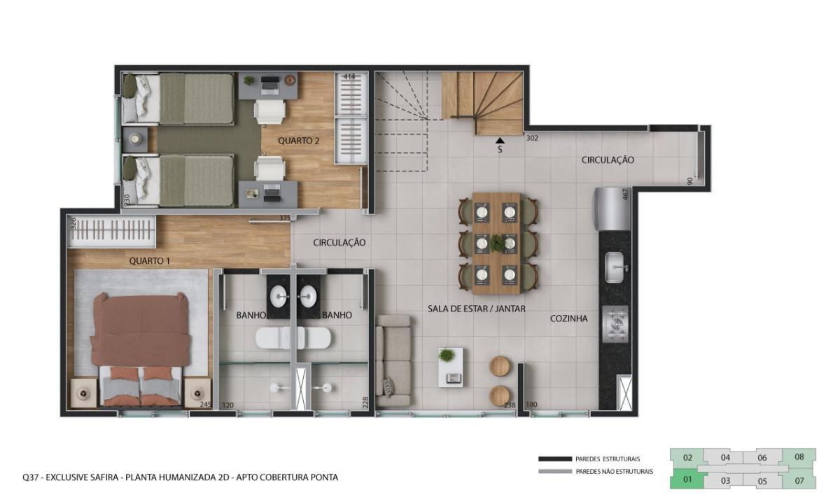 Apartamento, Três Barras, 0 Quarto, 1 Vaga