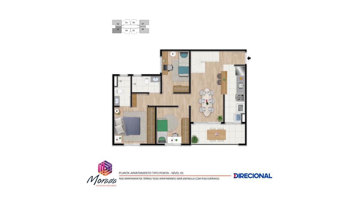 Apartamento, Floramar, 3 Quartos, 1 Vaga, 1 Suíte