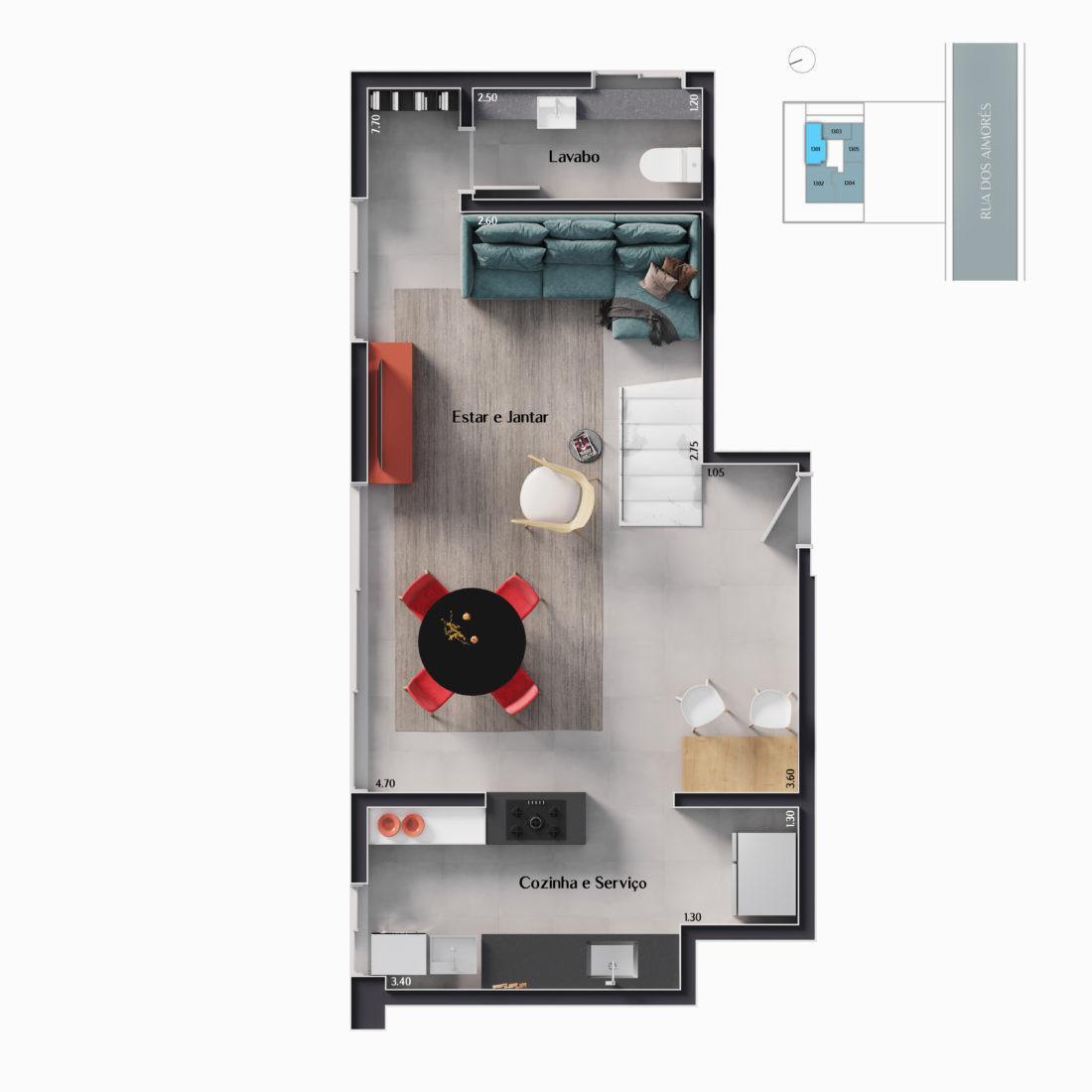 Cobertura, Lourdes, 1 Quarto, 1 Vaga, 1 Suíte