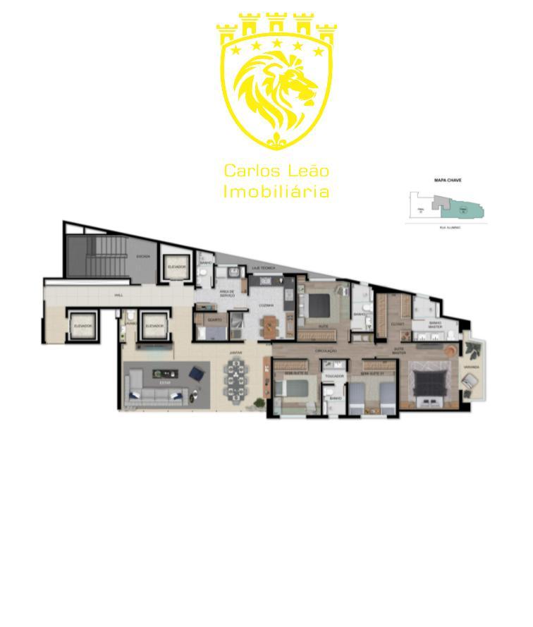 Apartamento, Serra, 4 Quartos, 3 Vagas, 2 Suítes