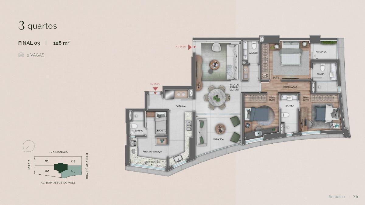 Apartamento, Vale do Sereno, 4 Quartos, 3 Vagas, 4 Suítes