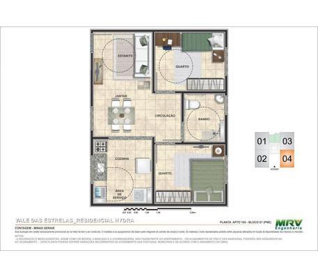 Apartamento, Chácaras Reunidas Santa Terezinha, 2 Quartos, 1 Vaga
