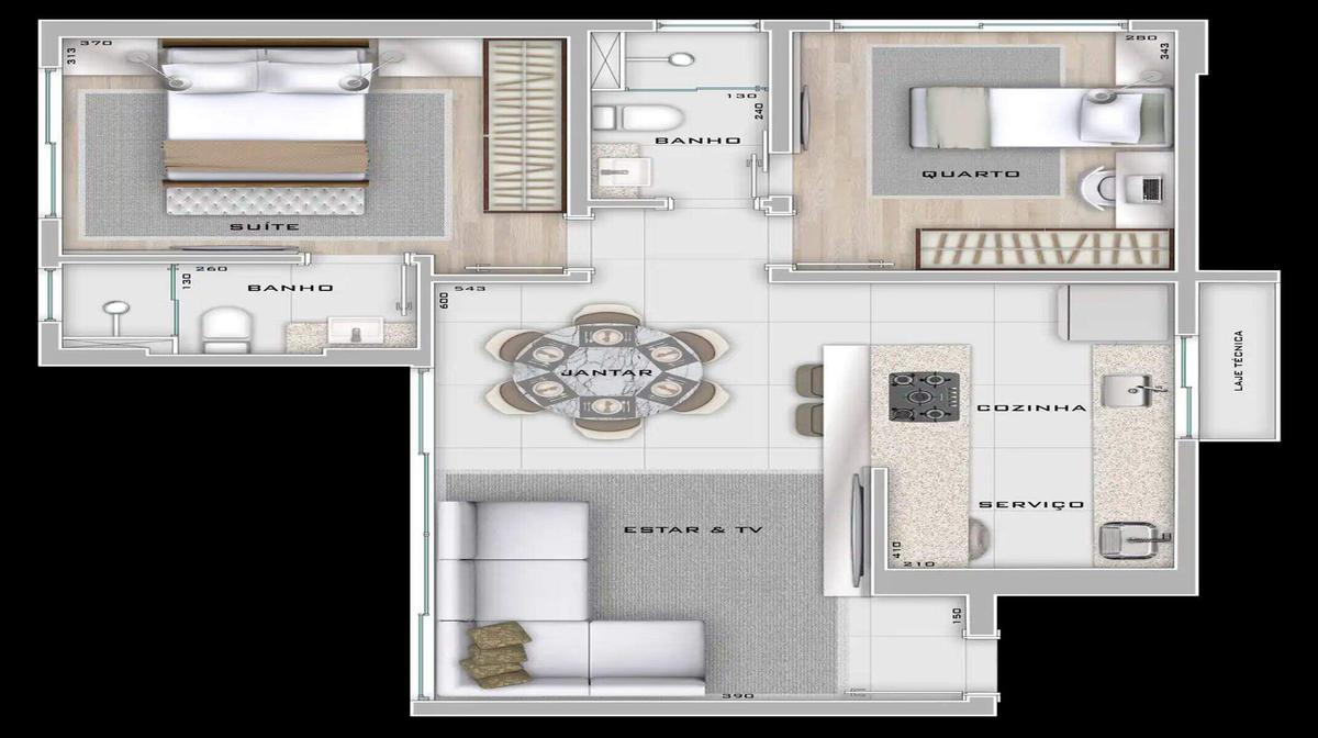 Apartamento, Cruzeiro, 3 Quartos, 2 Vagas, 1 Suíte