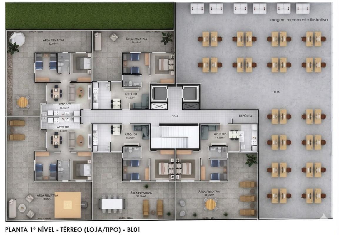 Apartamento, Canaã, 2 Quartos, 1 Vaga