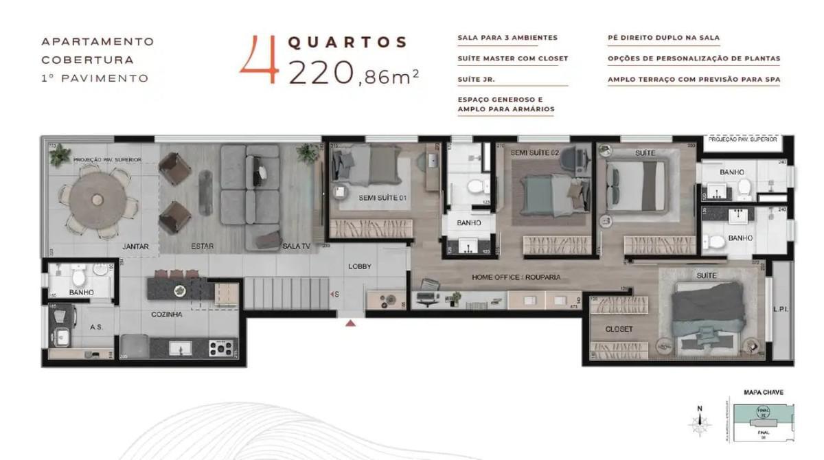 Cobertura, Gutierrez, 4 Quartos, 3 Vagas, 2 Suítes