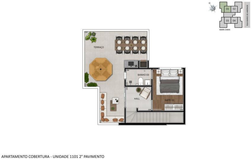 Apartamento, Santa Branca, 2 Quartos, 1 Vaga