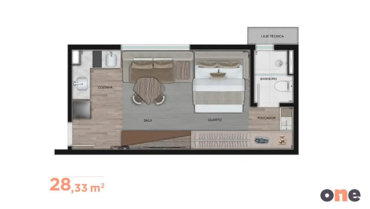 Apartamento, Centro, 2 Quartos, 0 Vaga, 1 Suíte