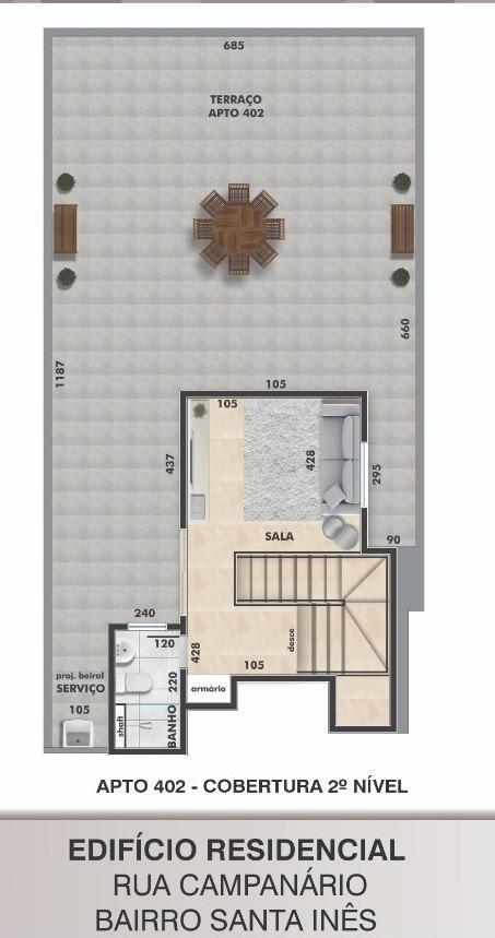 Cobertura, Santa Inês, 3 Quartos, 2 Vagas, 1 Suíte