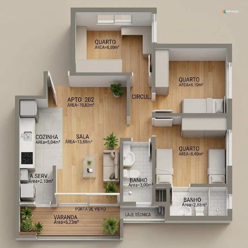 Apartamento, Boa Esperança, 3 Quartos, 1 Vaga, 1 Suíte