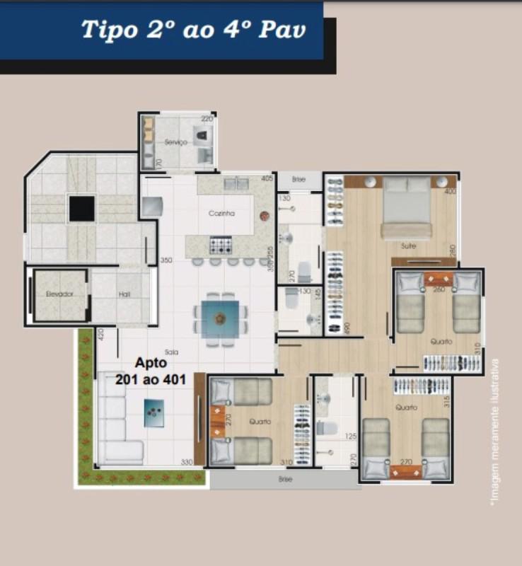 Apartamento, Jaraguá, 4 Quartos, 3 Vagas, 1 Suíte
