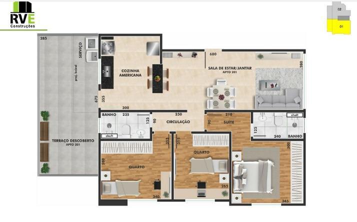 Apartamento, Salgado Filho, 3 Quartos, 2 Vagas, 1 Suíte