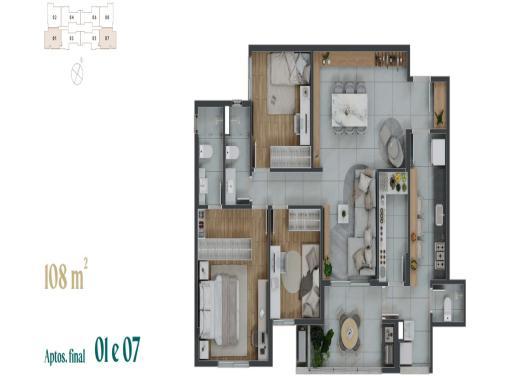 Apartamento, Vila da Serra, 3 Quartos, 2 Vagas, 1 Suíte