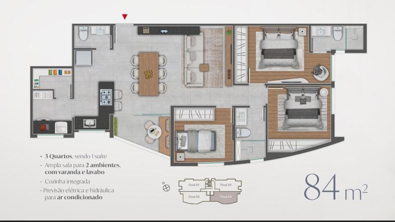 Apartamento, Graça, 3 Quartos, 2 Vagas, 1 Suíte