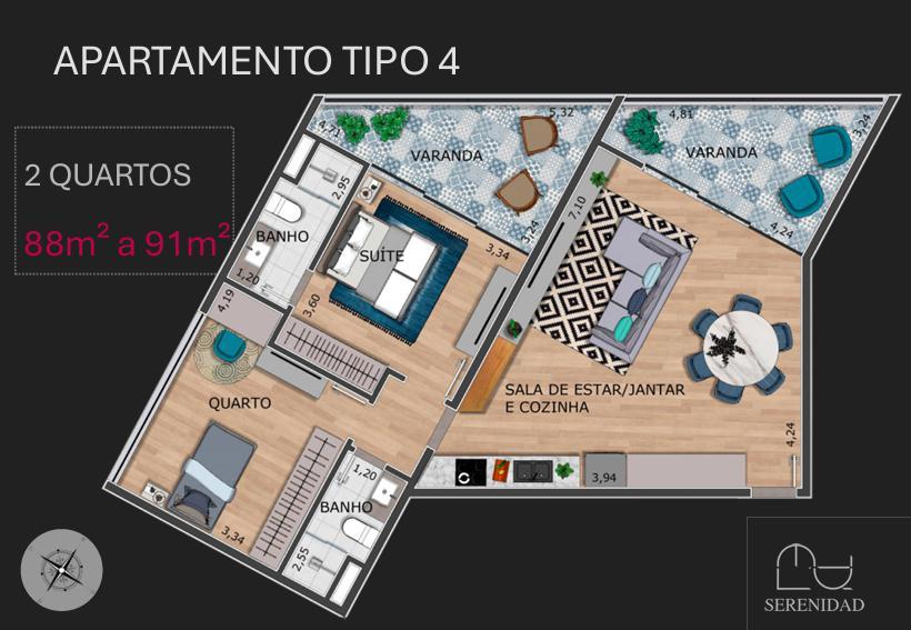 Apartamento, Vale do Sereno, 2 Quartos, 1 Vaga, 1 Suíte