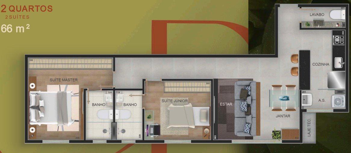 Apartamento, Buritis, 2 Quartos, 2 Vagas, 2 Suítes