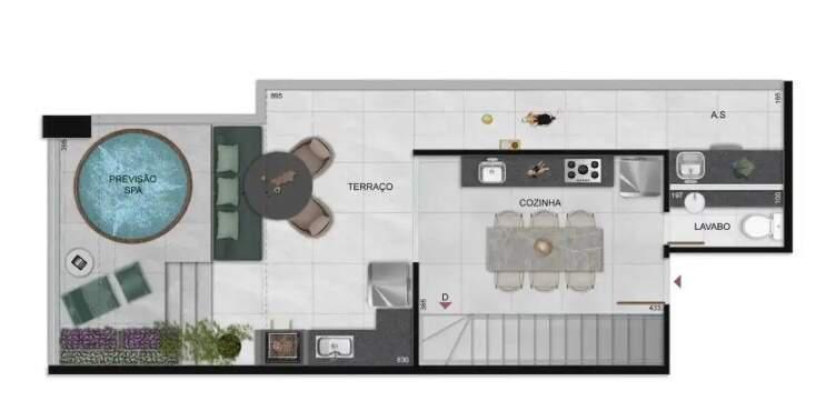 Cobertura, Prado, 2 Quartos, 2 Vagas, 1 Suíte