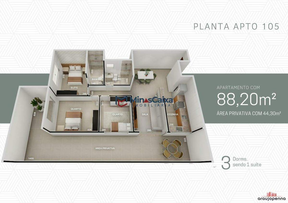 Apartamento, Vila dos Técnicos, 3 Quartos, 1 Vaga, 1 Suíte