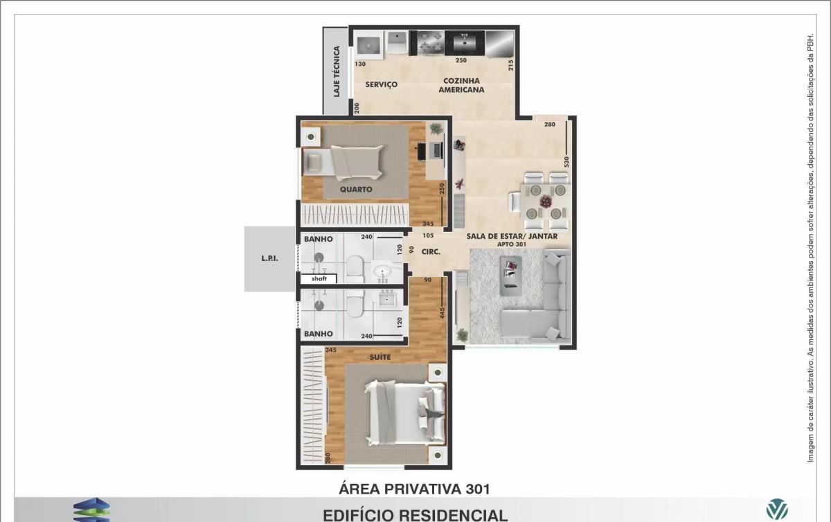 Apartamento, Santa Terezinha, 2 Quartos, 2 Vagas, 1 Suíte