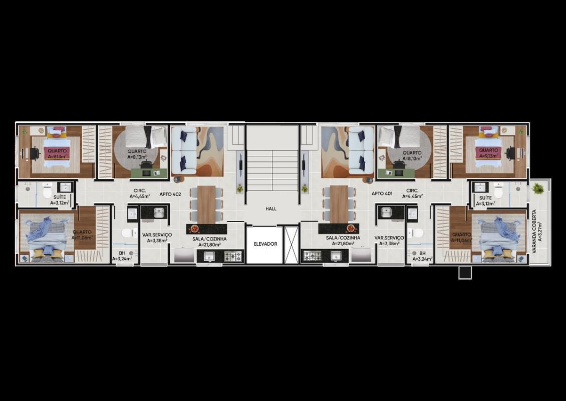 Apartamento, Flamengo, 3 Quartos, 2 Vagas, 1 Suíte