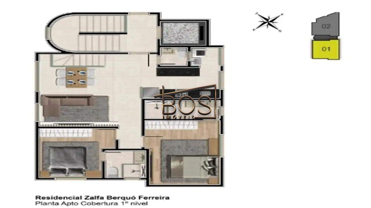 Apartamento, Vila Paris, 3 Quartos, 2 Vagas, 1 Suíte