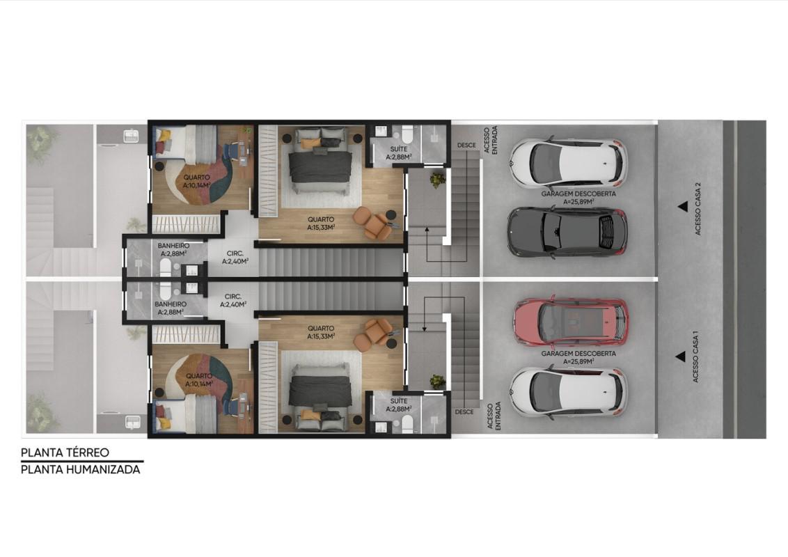 Casa, Palmeiras, 2 Quartos, 2 Vagas, 1 Suíte