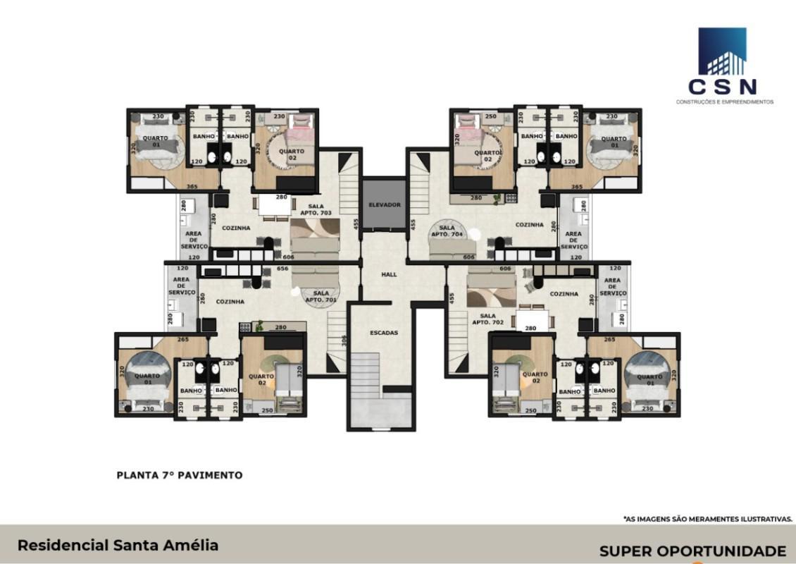 Apartamento, Santa Amélia, 2 Quartos, 1 Vaga, 1 Suíte